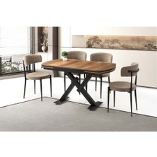 Yuvaset Home Mobilgen 4 Adet Gözde Sandalye 130+52 Still HG Açılabilir Masa Takımı