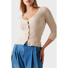 Guess Vn Julia Yün Karışımlı Slim Fit V Yaka Fitilli Hırka W5BR16Z3OW2 Bayan Hırka W5BR16 Z3OW2 H142