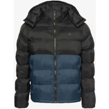Calvin Klein Jeans Uzun Kollu Naylon Renk Bloklu Şişme Erkek Ceket LV04RD527G-UB1