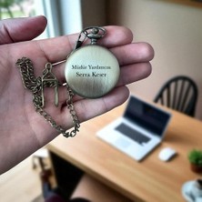 Kişiye Özel Retro Kapaklı Quartz Köstekli Saat