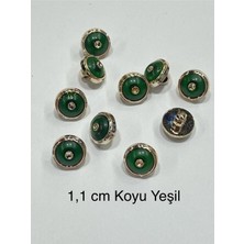 Bluz Düğmesi / Metalize (Plastik) DÜĞME/02734 /10 Lu Set / Koyu Yeşil