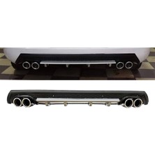 Renault Grand Scenic 2006-2009 Gri Krom Yuvarlak Egzozlu Difüzör Difizör Mat Siyah