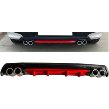 Ka 2008-2016 Kırmızı Krom Yuvarlak Egzozlu Difüzör Difizör Mat Siyah