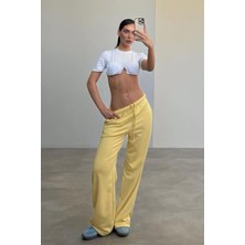 Sarı Bol Paça Kadın Eşofman Altı MG2279