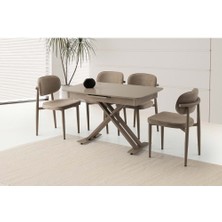 Yuvaset Home Mobilgen 4 Adet Siesta Sandalye 120+30 Milano HG Açılabilir Masa Takımı