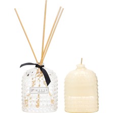Missi 100 ml Oval Kristal Cam Şişe Dark Amber Oda Kokusu ve Mum Seti