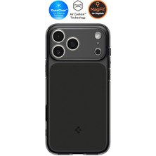 Spigen Apple iPhone 17 Pro ile Uyumlu ince MagSafe Kılıf Ultra Hybrid T Force Kamera Butonu Sararmaya Dayanıklı Hava Kanalı Teknolojisi™ Askeri Sınıf Koruma Matte Black Şeffaf Kapak - ACS10078