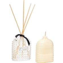 Missi 100 ml Oval Kristal Cam Şişe Black Vanilya Oda Kokusu ve Mum Seti