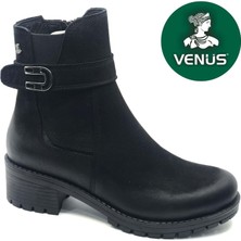 Venüs Kadın Hakiki Deri Kaymaz Taban Ortopedik Bot 3376K - Siyah - 36