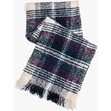 Novon Tocco Premium Geniş Atkı Lacivert Renk Erkekler İçin Bouclé Kaşe Dokulu Tasarım