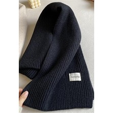 Moibody Siyah Akrilik Premium Triko Örgü Ribanalı Atkı Kışlık Aksesuar Erkek Kullanımı İçin