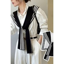 Moibody  Akrilik Triko Örme Ofis ve Günlük Moda Omuz Şalı - Simetrik