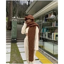 Moda Biçer Peluş Örgü Atkı New Trend