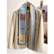 Eleva Glam Mavi Renkli Atkı Erkek Kullanımına Uygun Özel Desenli Aksesuar