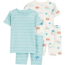 Küçük Erkek Çocuk Pijama Set 4'lü Paket