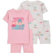 Küçük Kız Çocuk Pijama Set 4'lü Paket