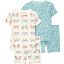 Küçük Kız Çocuk Pijama Set 4'lü Paket