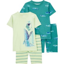 Küçük Erkek Çocuk Pijama Set 4'lü Paket