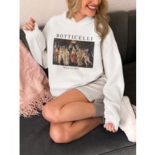 Sokak Stili Bottıcellı Sanatsal Tasarım Baskılı Streetwear Regular Fit %100 Pamuk Sweatshirt
