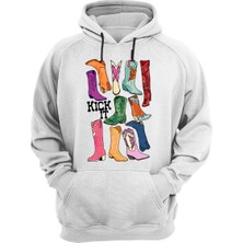 Unisex Cowgirl Kovboy Çizme Baskılı Regular Fit %100 Pamuk Sweatshirt