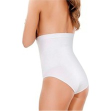 Kadın Beyaz Korseli Yüksek Bel Külot 1008