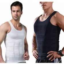 Erkek Toparlayıcı ve Ince Gösteren Korse Atlet Siyah ve Beyaz 2 Li Paket