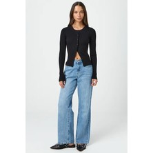 Siyah Düğmeli Uzun Kollu Kaşkorse Hırka MG2177