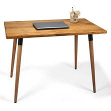 Doğal Ağaç Masif Kütük Masa Ahşap Çalışma Masası Ofis Masası 60CM x 90CM ( Ağaç Ayak )