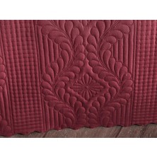 Ultrasonik Kapitoneli Sena Çift Kişilik Yatak Örtüsü Bordo