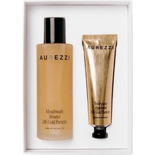 Aurezzi Travel Duo Gold Ağız Bakım Suyu 80ML Menthol Gold Diş Macunu 25ML Travel Ikili Set