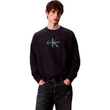 Calvin Klein Jeans Uzun Kollu Penye Monologolu Bisiklet Yaka Erkek Sweatshirt LV04RD242G-CEF
