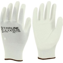 Starline E-49Ss Poliüretan  12 cift gönderilecektir.Eldiven (No:10) (Siyah-Siyah)