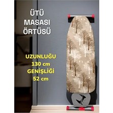 Hanım's Lastikli Ütü Masası Örtüsü Kahverengi Isıya Dayanıklı Malzeme ile Şık Tasarım