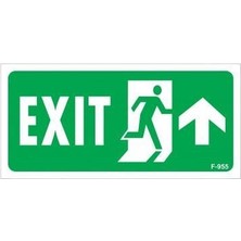 Exit Yukarı Sağ Ok Işaretli Uyarı Levhası 17,5X25 KOD:955