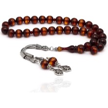 Sarı Kırmızı Sürmeli Küre Kesim Toz Kehribar Tesbih 201024493
