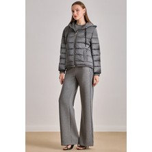 Günlük Giyim Gri Kapitoneli Mont