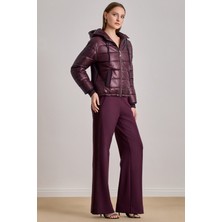 Günlük Giyim Bordo Kapitoneli Mont