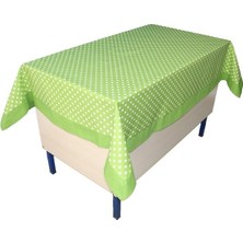 Puantiyeli Öğretmen Masa Örtüsü Yeşil (Pamuklu-Bantlı)