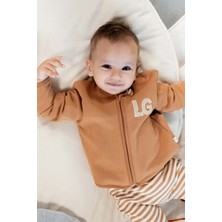 Organik Pamuklu İçi Tüylü Bebek Ceketi Kahve