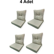 4 Adet Bahçe Balkon Mobilyası Minderi (4 Adet Minder, 4 Adet Kırlent)