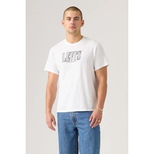 Levi's Erkek Baskılı Bisiklet Yaka Relaxed Fit Beyaz T-Shirt - A2082-0294
