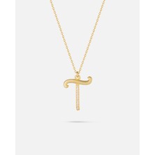 14 Ayar Kişiye Özel Zirkon Taşlı Harf Kolye