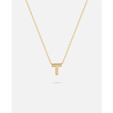 14 Ayar Altın Üç Boyutlu Harfli Kolye