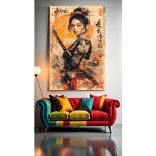 Özkacar Group Samuray Kadın Portre I Ev Duvar Salon Güzellik Salonu Ofis Dükkan Dekarasyon Kanvas Tablo