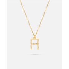 14 Ayar Altın Kişiye Özel Zirkon Taşlı Harf Kolye