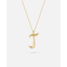 14 Ayar Kişiye Özel Zirkon Taşlı Harf Kolye