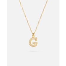 14 Ayar Altın Taşlı Harfli Kolye