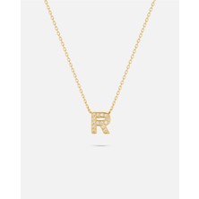 14 Ayar Altın Üç Boyutlu Harfli Kolye