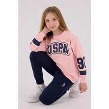 U.S. Polo Assn. U.S. Polo Assn 4 - 5 Yaş Kız İkili Takım Açık Pembe Lastikli Paça ile Şık ve Rahat