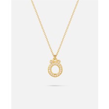 14 Ayar Altın Taşlı Harfli Kolye